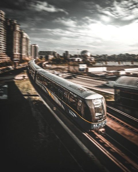 View of a SkyTrain from above